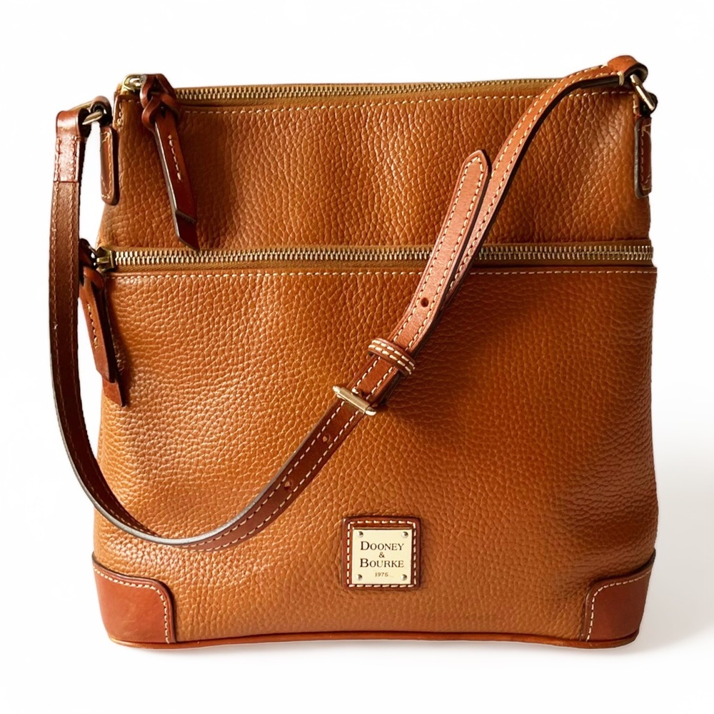 Dooney and Bourke Pebbled Leather Shoulder Bag - Brown